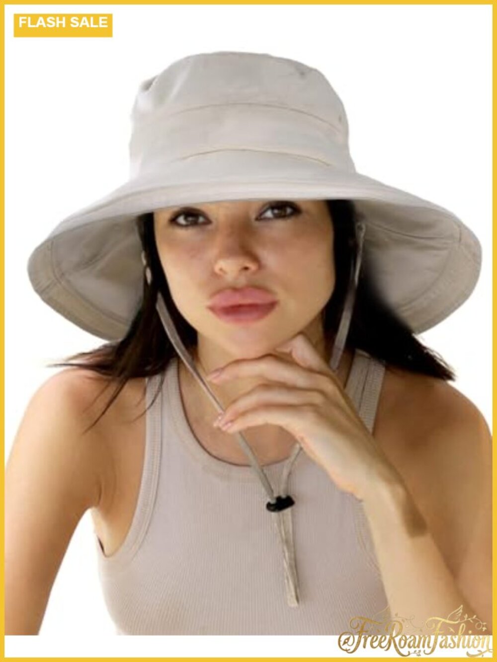 Hatiis Womens Sun Hat with Ponytail Hole Cotton Shapeable Wide Brim